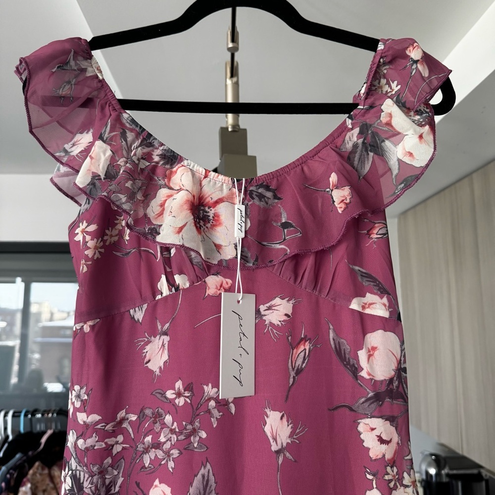 NWT Petal & Pup Irelynn Ruffle Convertible Floral Maxi Dress XS - Picture 7 of 16